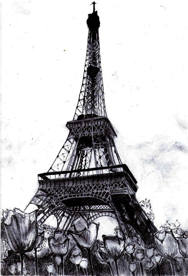 Eiffel Tower Simple Drawing Pic
