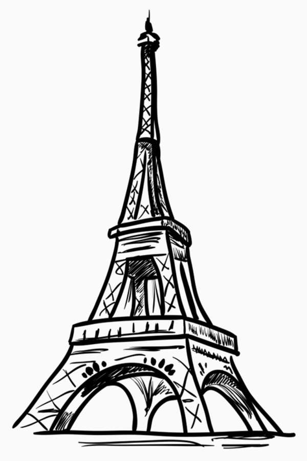 Eiffel Tower Simple Drawing Pics