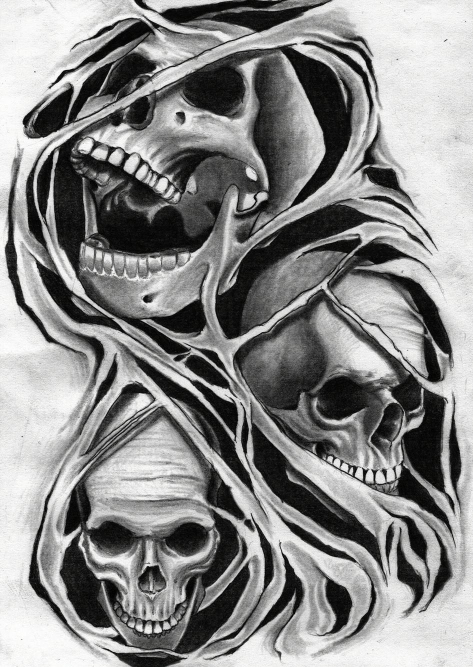 Evil Skull Drawing Creative Art