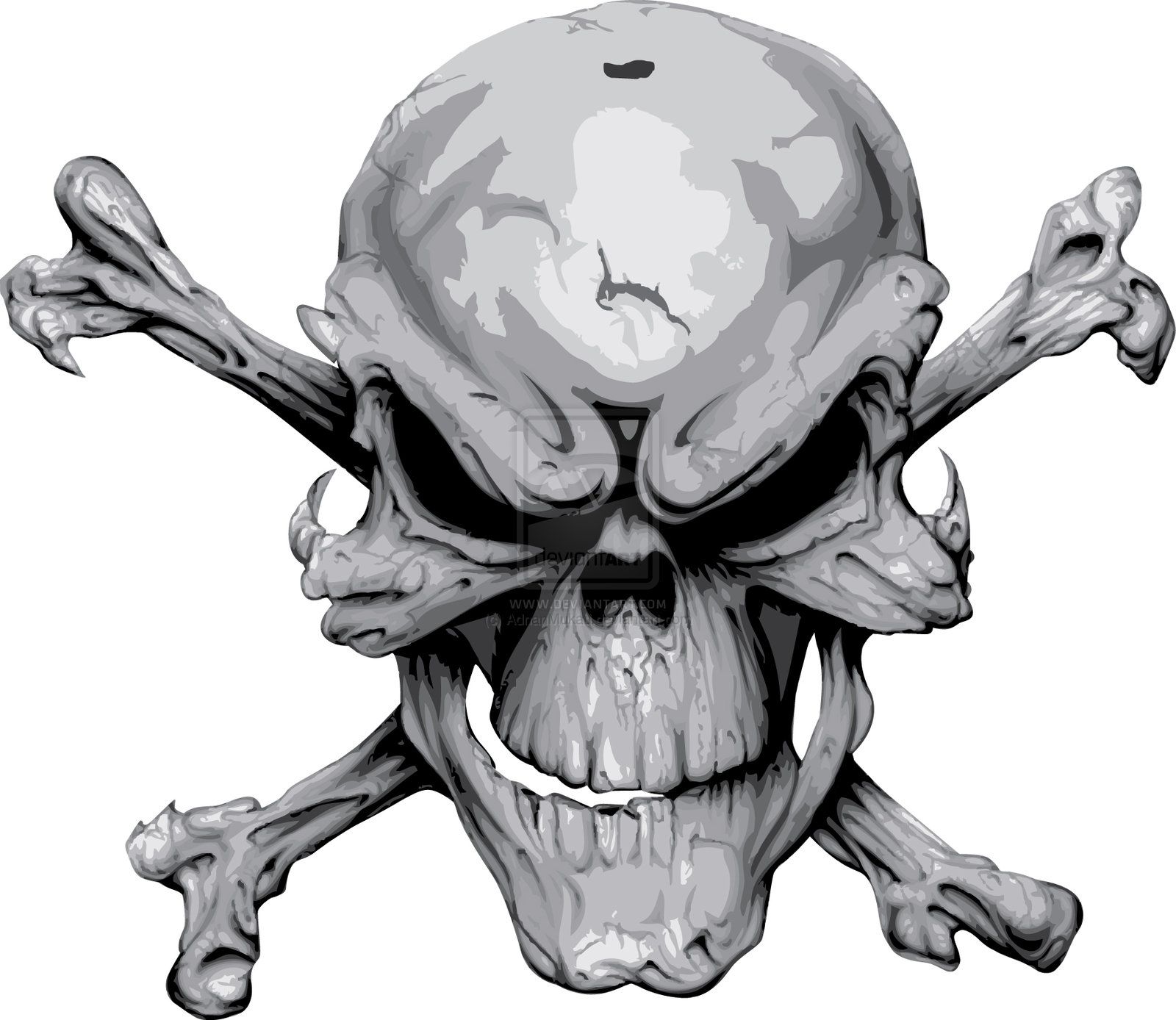 Evil Skull Drawing High-Quality