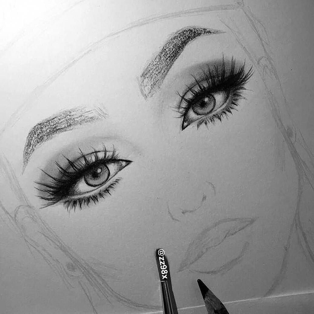 Eyelash Drawing Beautiful Image