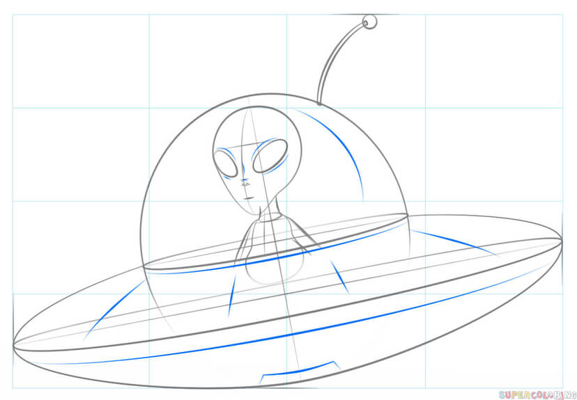 Alien Spaceship Drawing Image