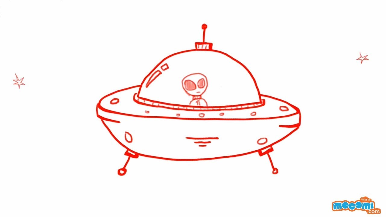 Alien Spaceship Drawing Sketch