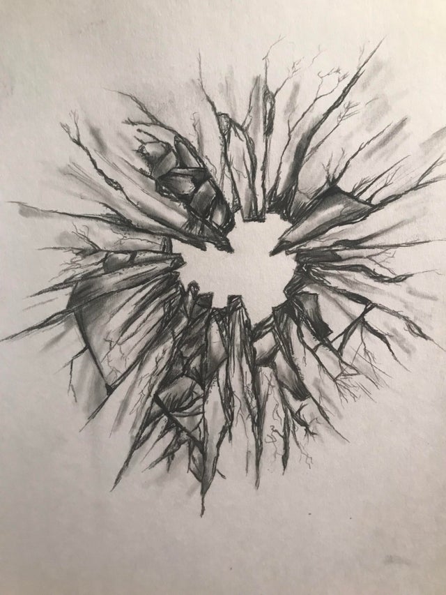 Broken Glass Drawing Pic