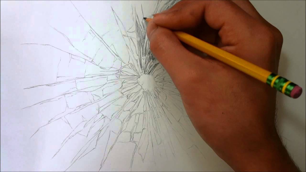 Broken Glass Drawing Pictures