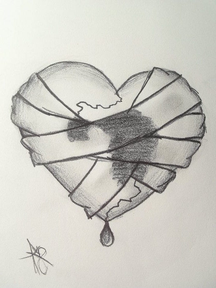 Broken Heart Drawing Pictures