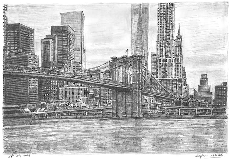 Brooklyn Bridge Drawing Art