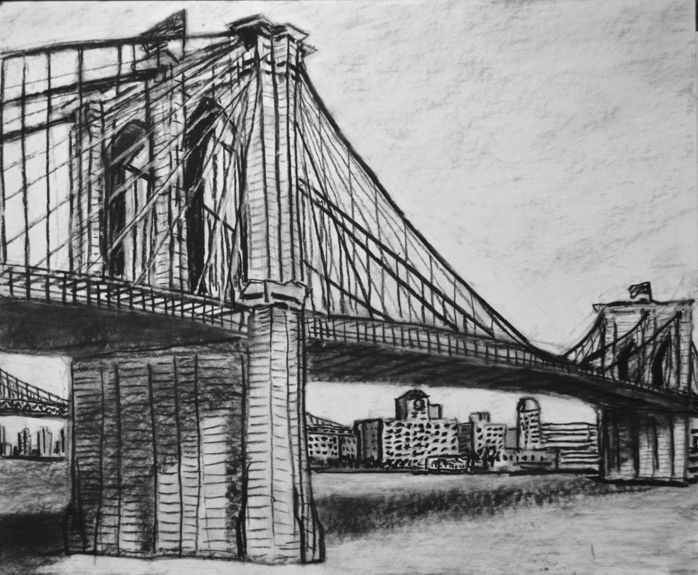 Brooklyn Bridge Drawing Beautiful Image