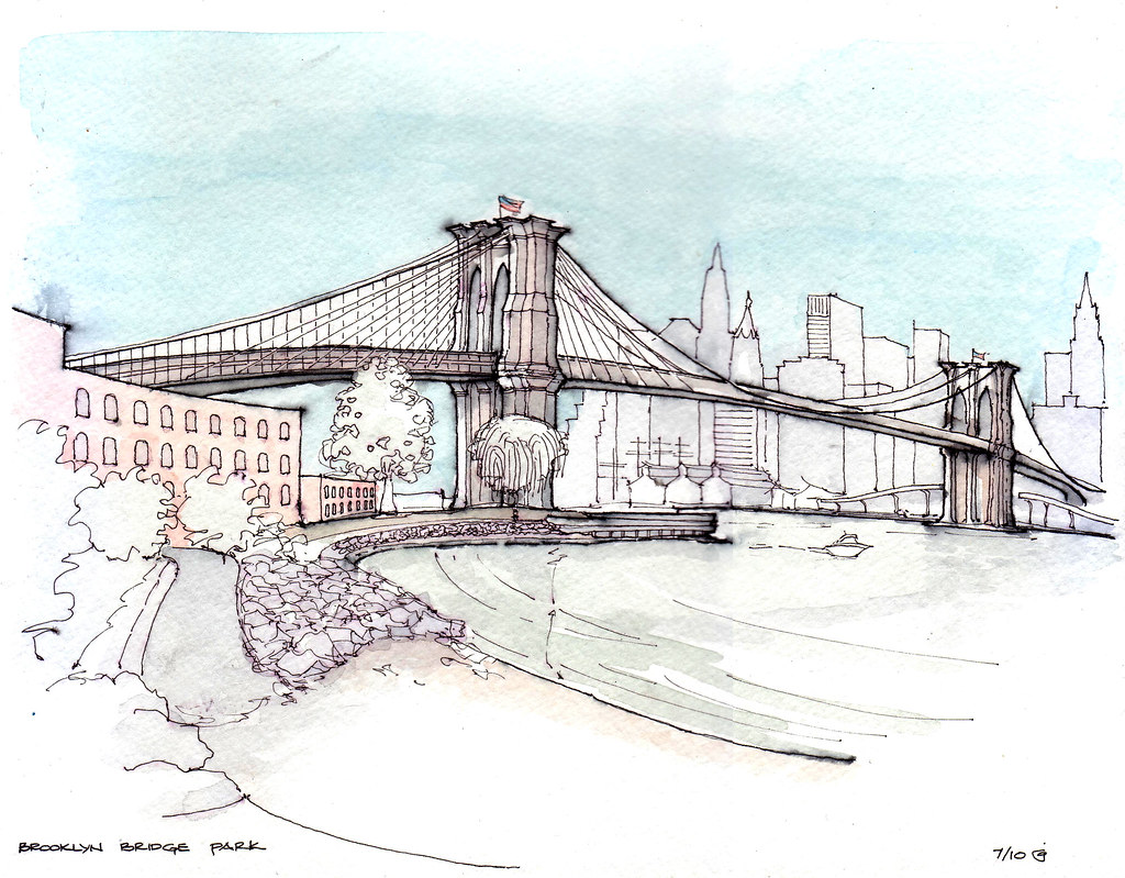 Brooklyn Bridge Drawing Image