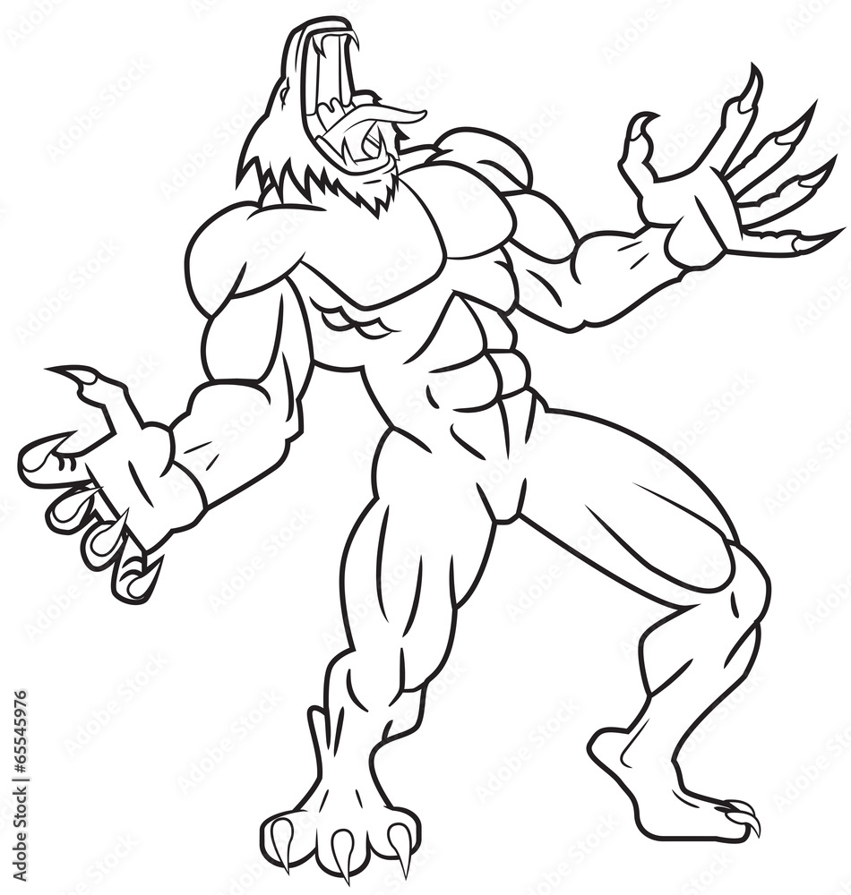 Cartoon Werewolf Drawing Beautiful Image