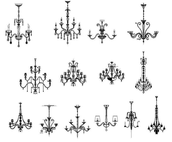 Chandelier Drawing High-Quality