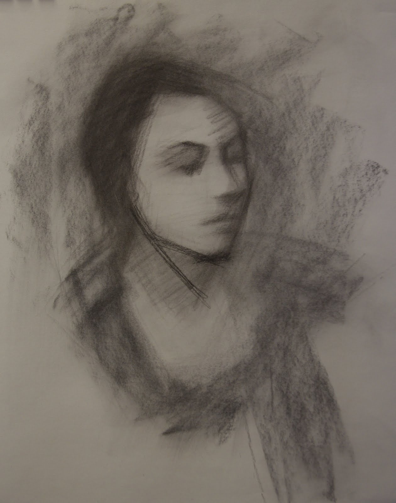 Charcoal Beginners Drawing Beautiful Image