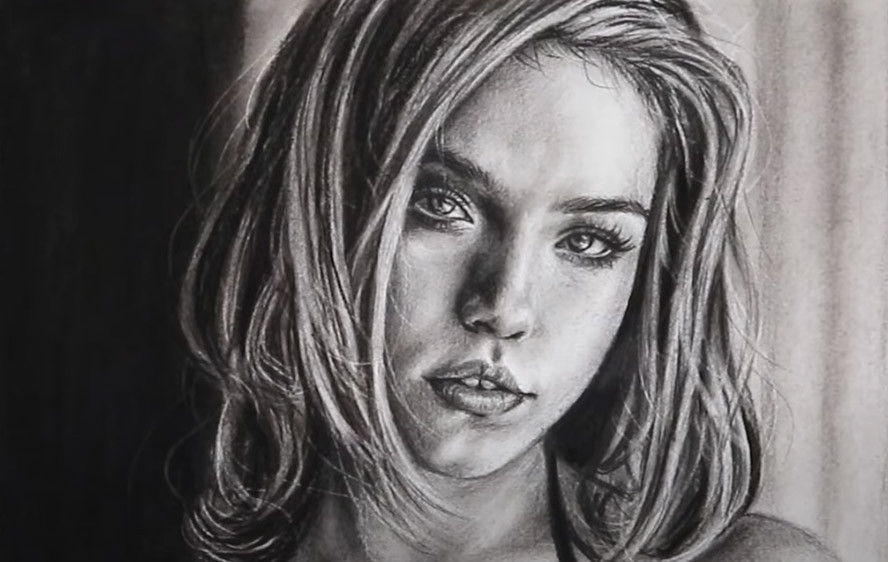 Charcoal Pencil Drawing Realistic