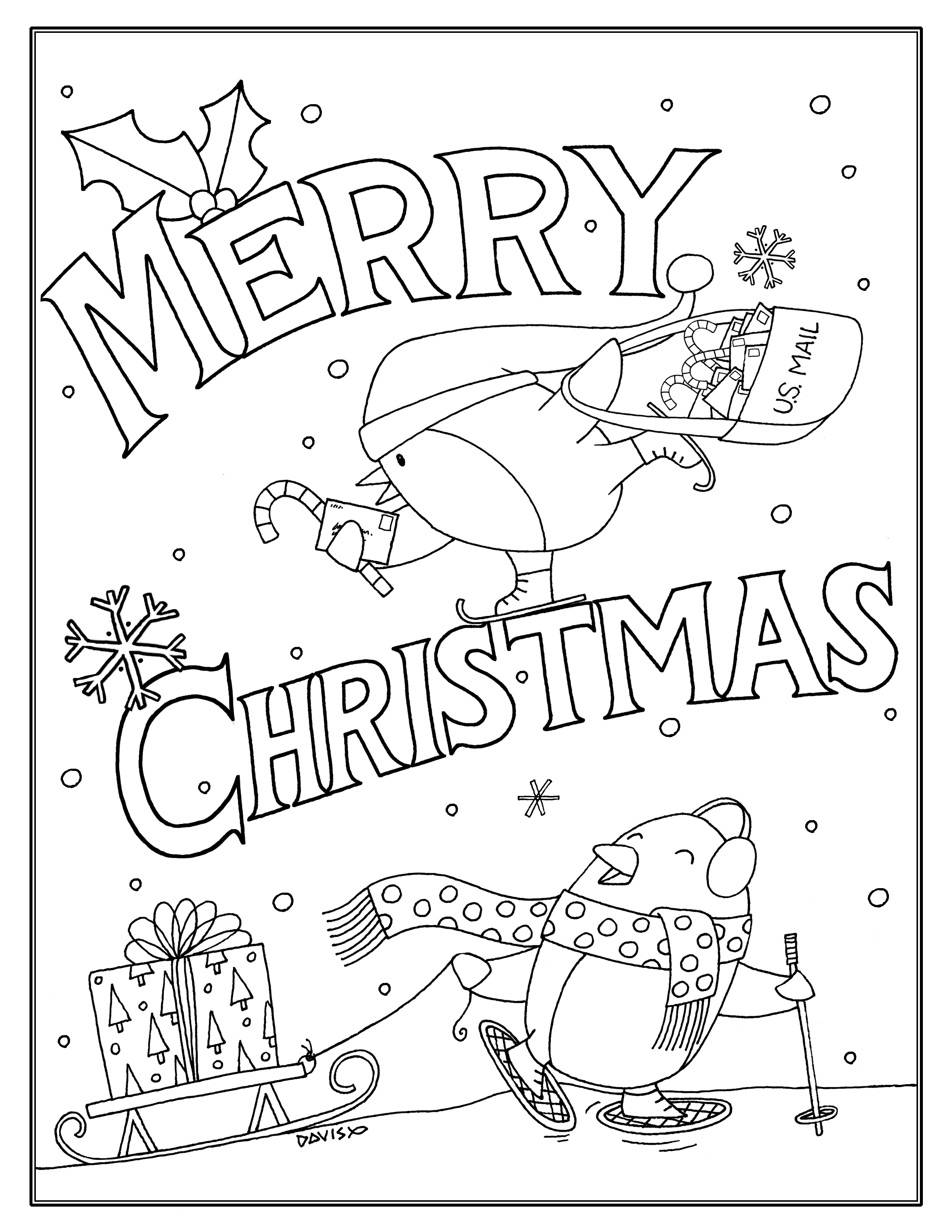 Christmas Cartoon Drawing Beautiful Image