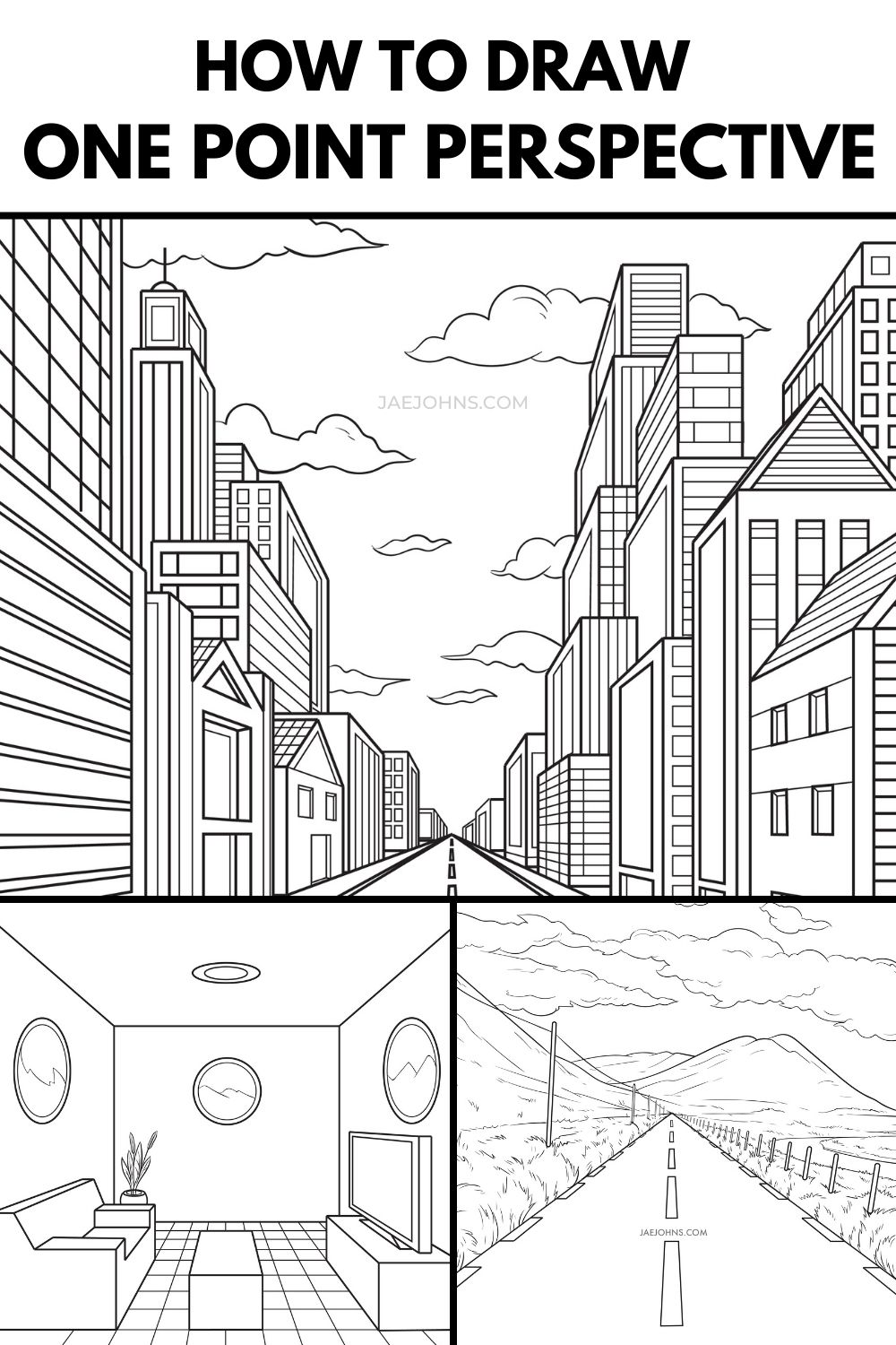 City Perspective Drawing Picture