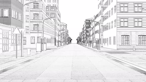 City Scape Drawing Art