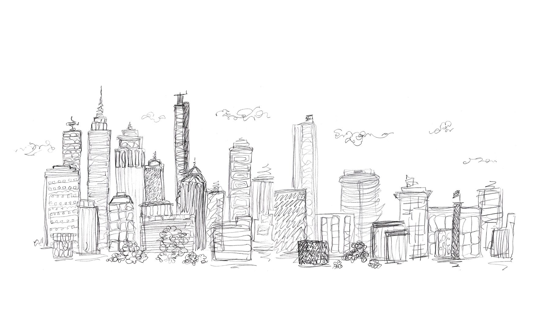 Cityscape Drawing High-Quality