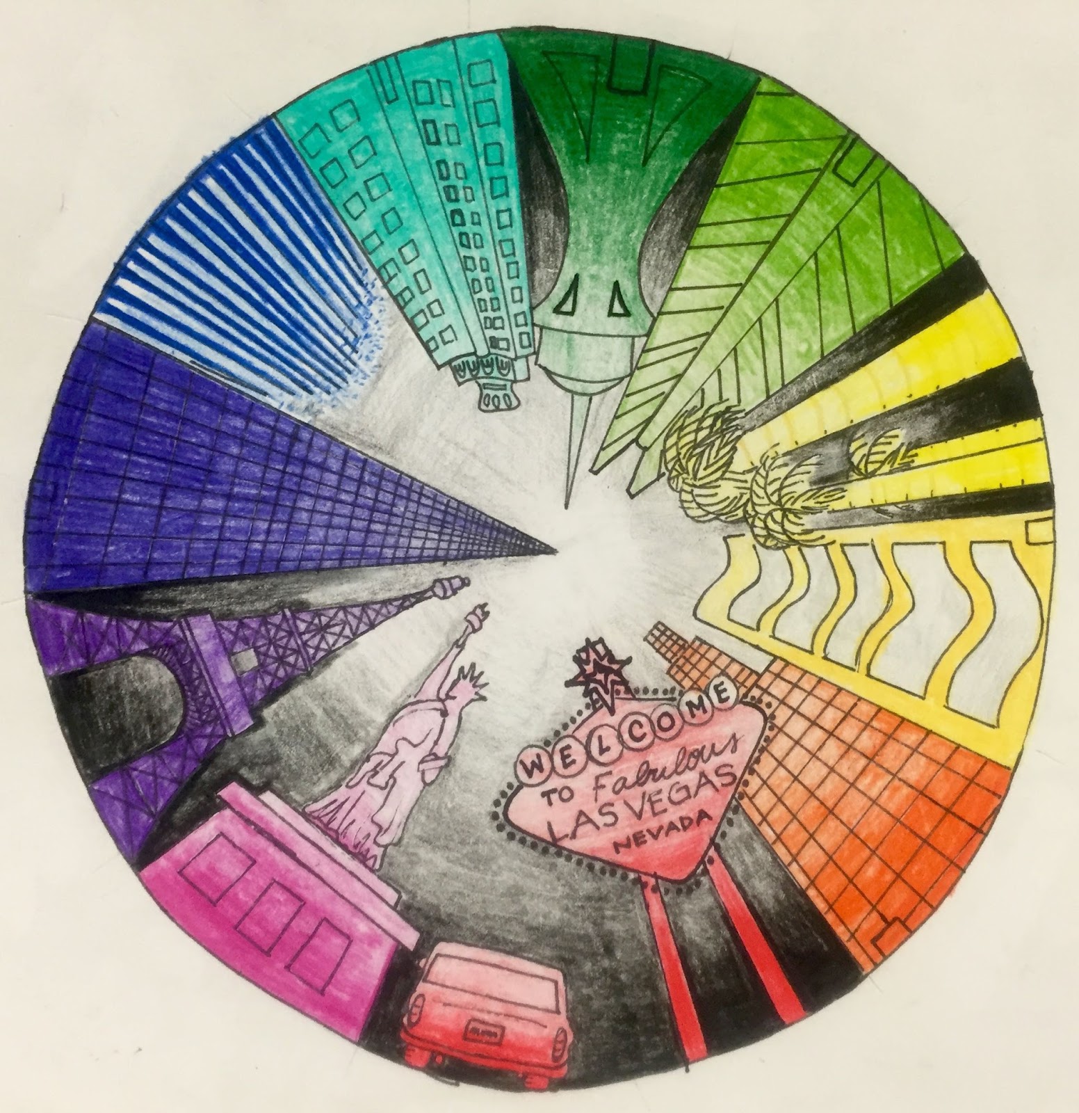 Color Wheel Drawing Art