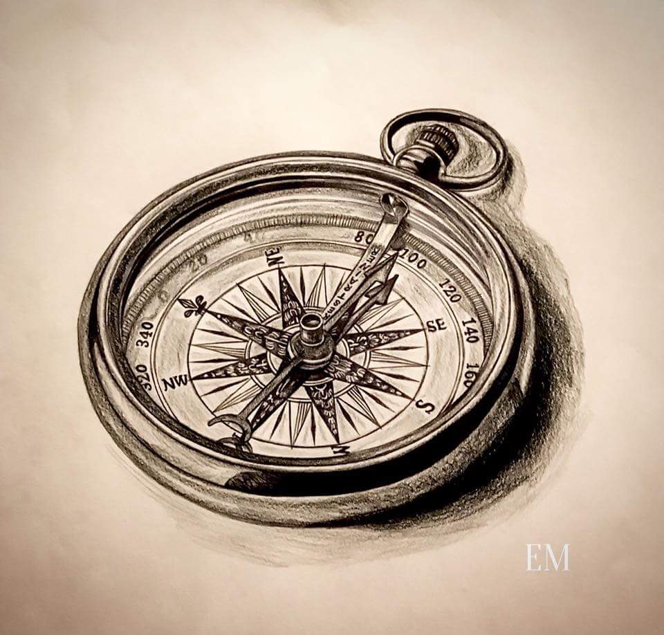 Compass Tattoo Drawing High-Quality