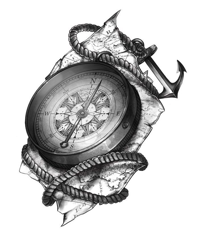 Compass Tattoo Drawing Images