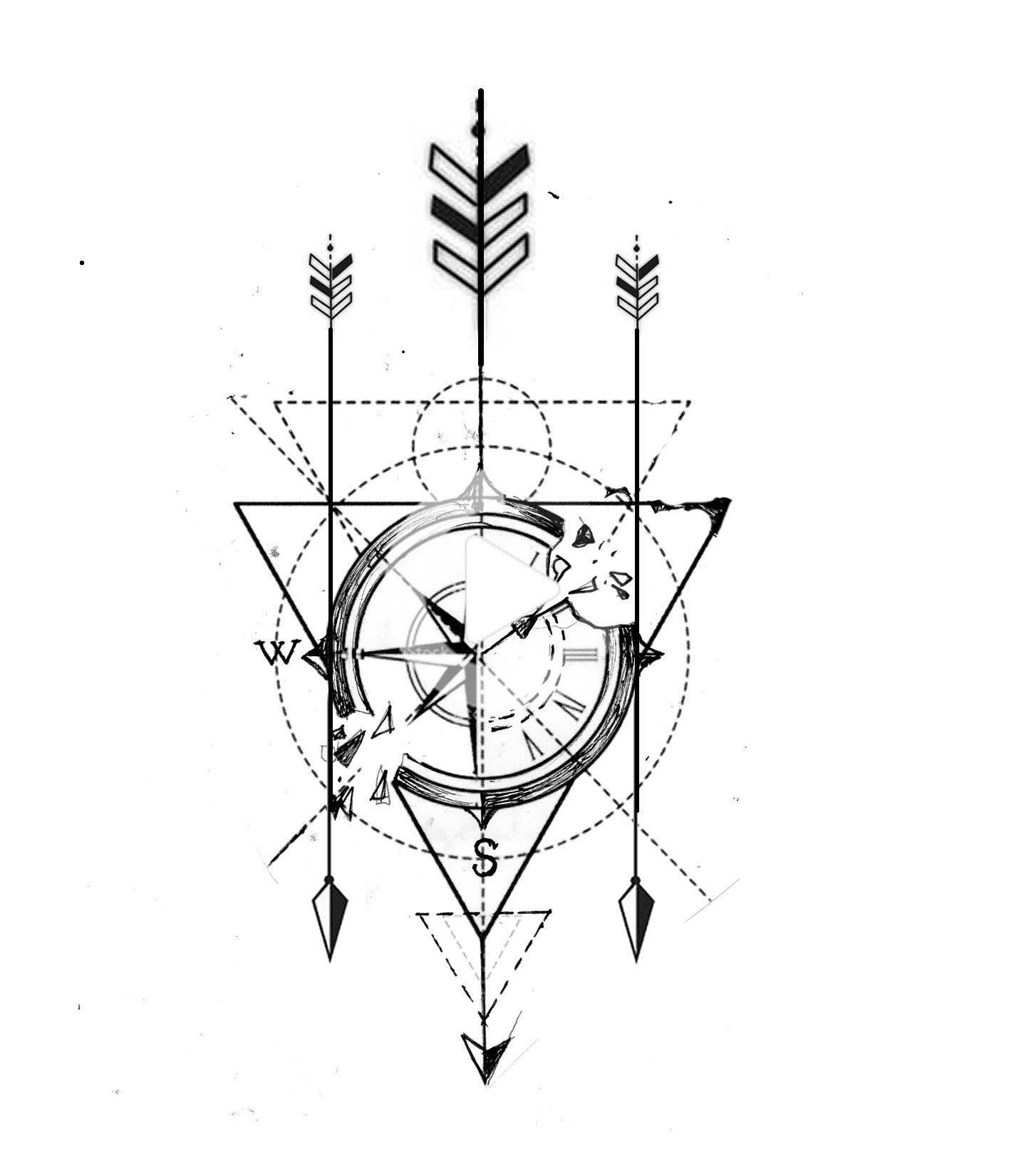Compass Tattoo Drawing Picture