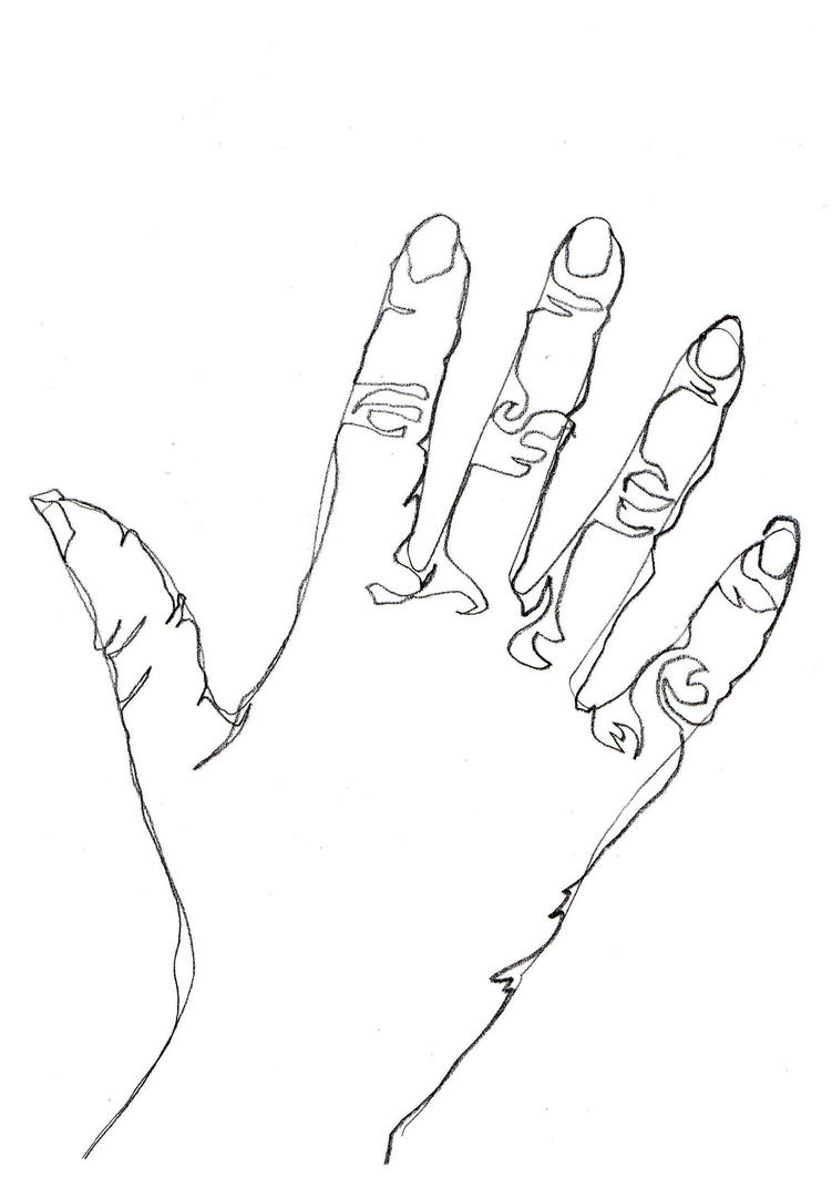 Contour Hands Drawing High-Quality