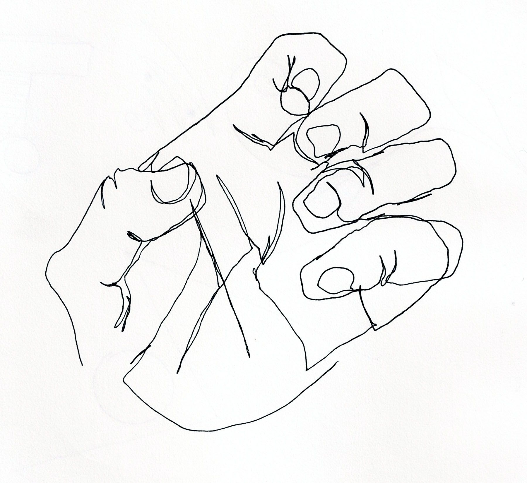 Contour Hands Drawing Images