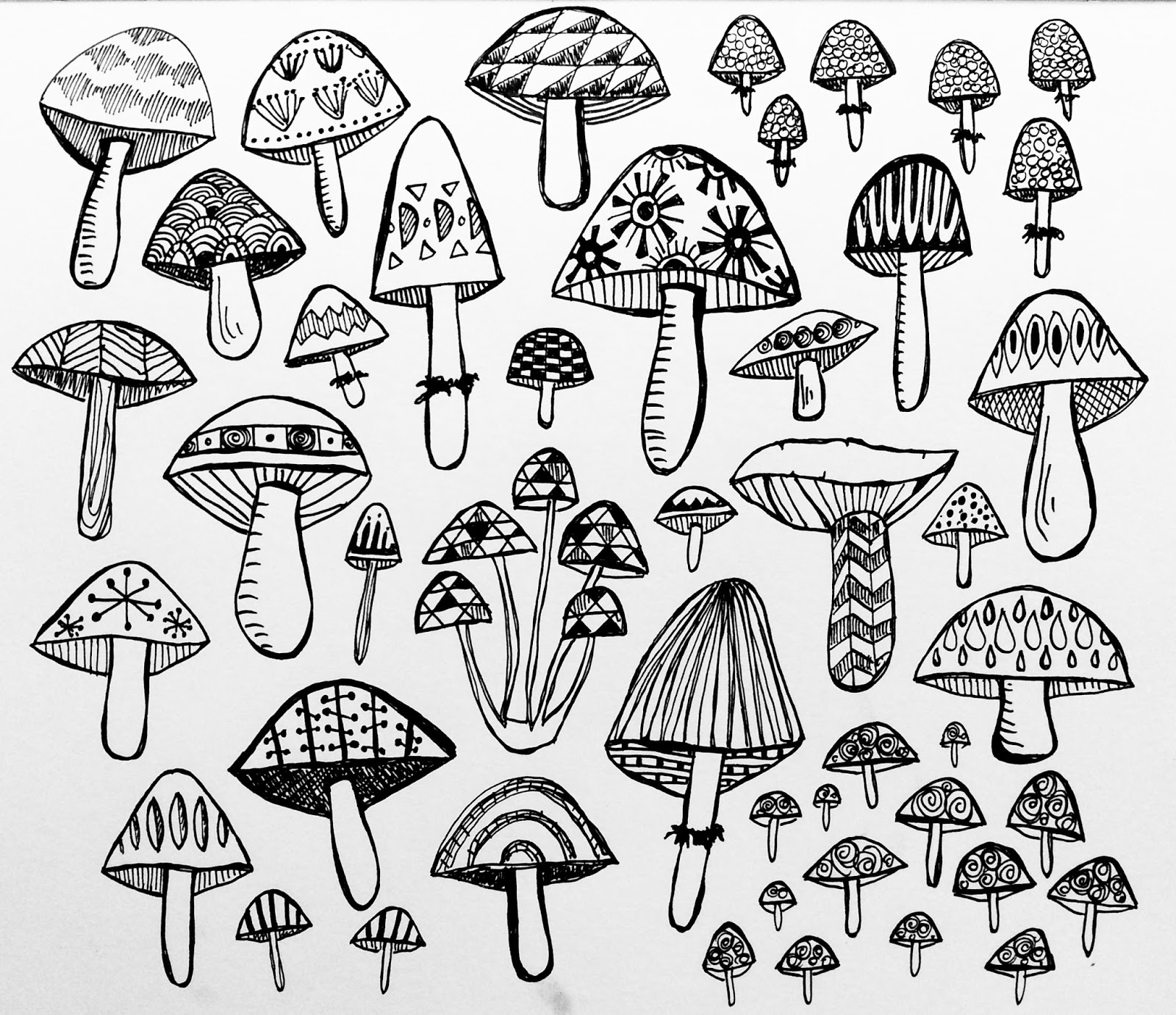 Cool Mushroom Art Drawing