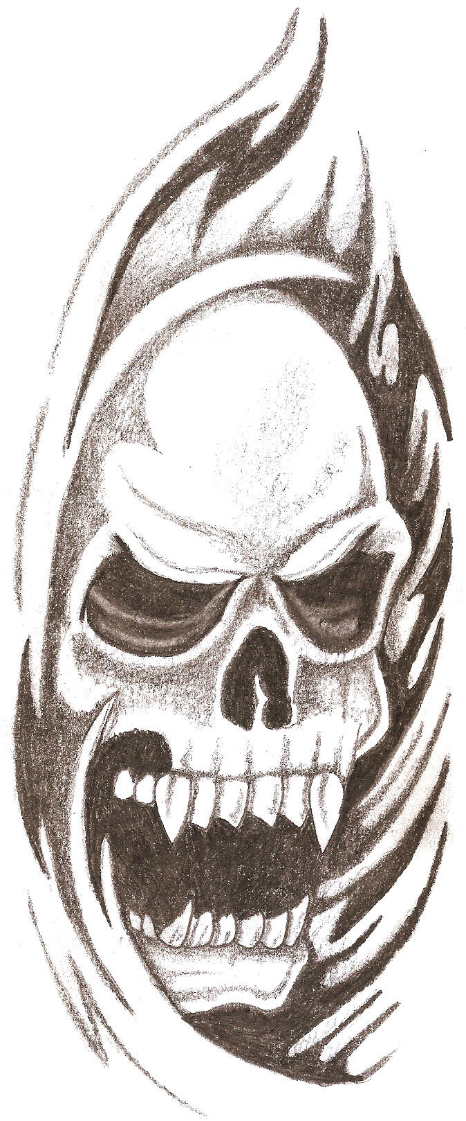 Cool Skull Art Drawing