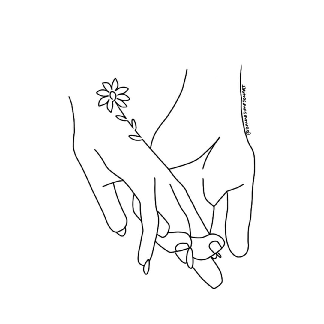 Couples Holding Hands Drawing Art