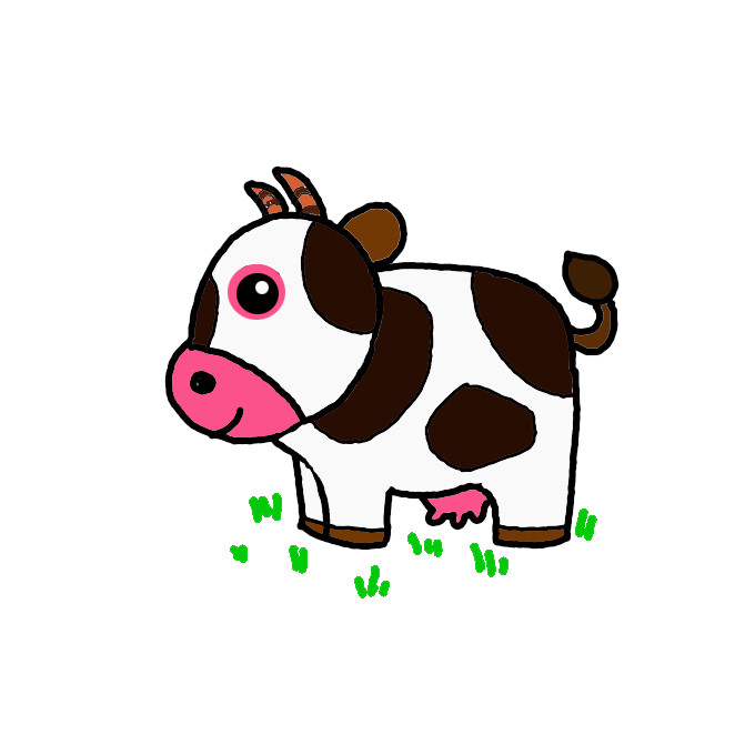 Cow Cartoon Drawing Picture - Drawing Skill