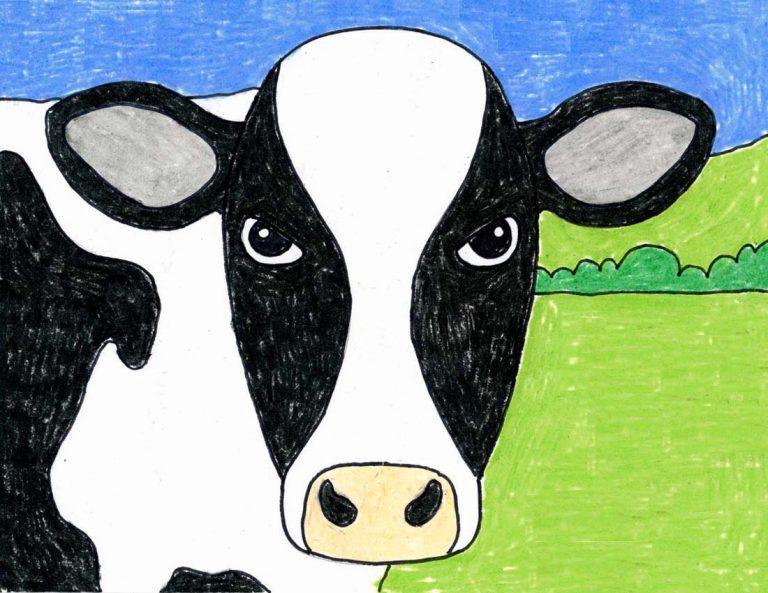 Cow Face Drawing Image