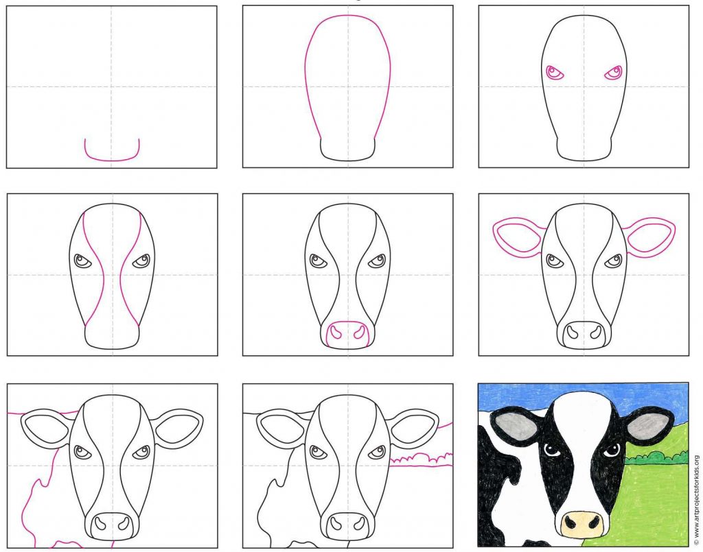 Cow Simple Drawing Art