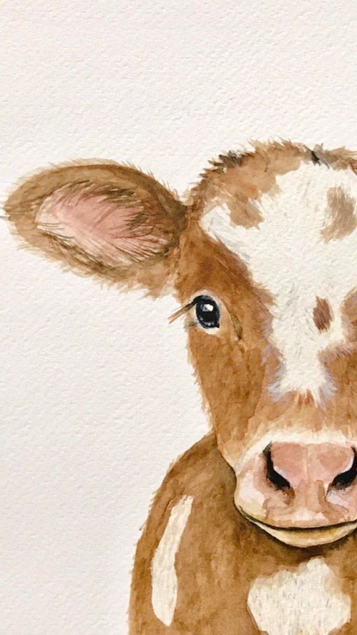 Cow Simple Drawing Image