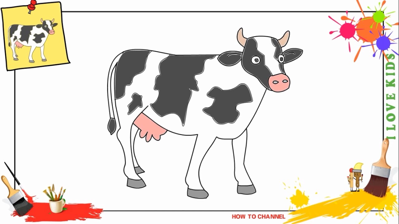 Cow Simple Drawing Pic