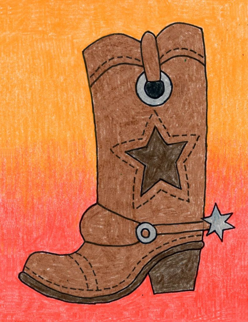 Cowboy Boot Drawing Beautiful Image