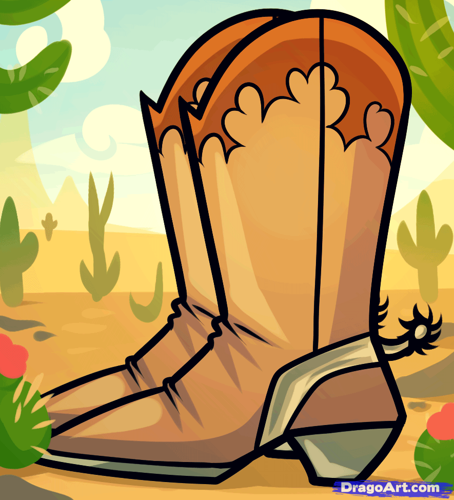 Cowboy Boot Drawing Realistic