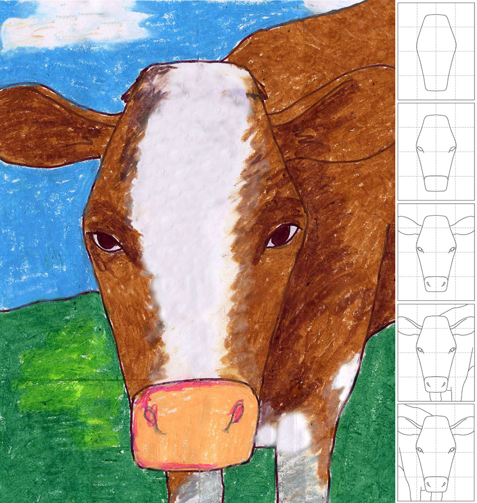 Cows Face Drawing Picture