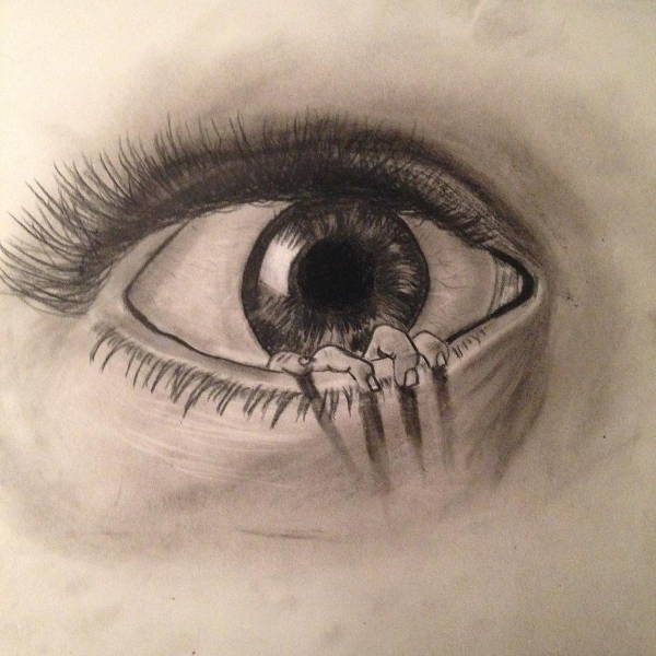 Creepy Eyeball Art Drawing