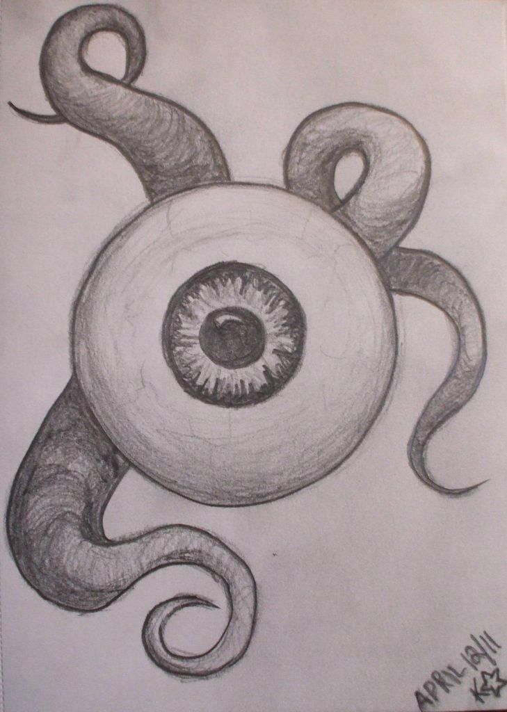 Creepy Eyeball Drawing Beautiful Image