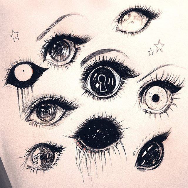 Creepy Eyeball Drawing High-Quality