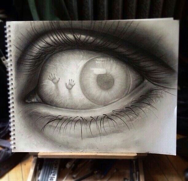 Creepy Eyeball Drawing Pic