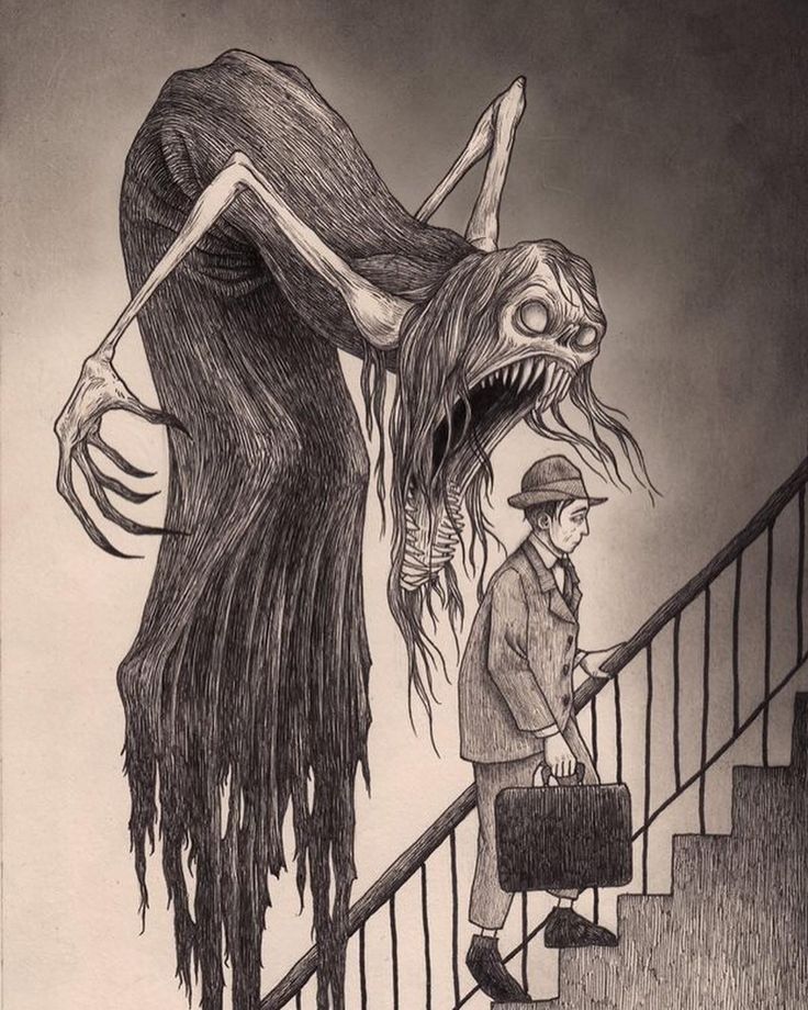 Creepy Kid Drawing Art