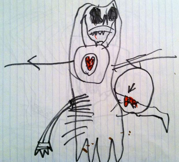 Creepy Kid Drawing Pic