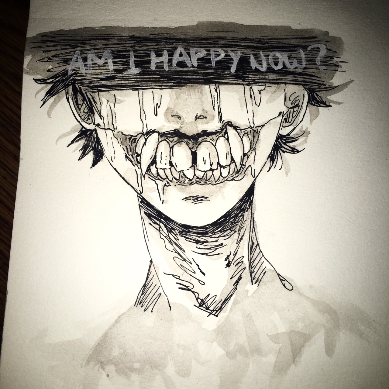 Creepy Smile Drawing Sketch