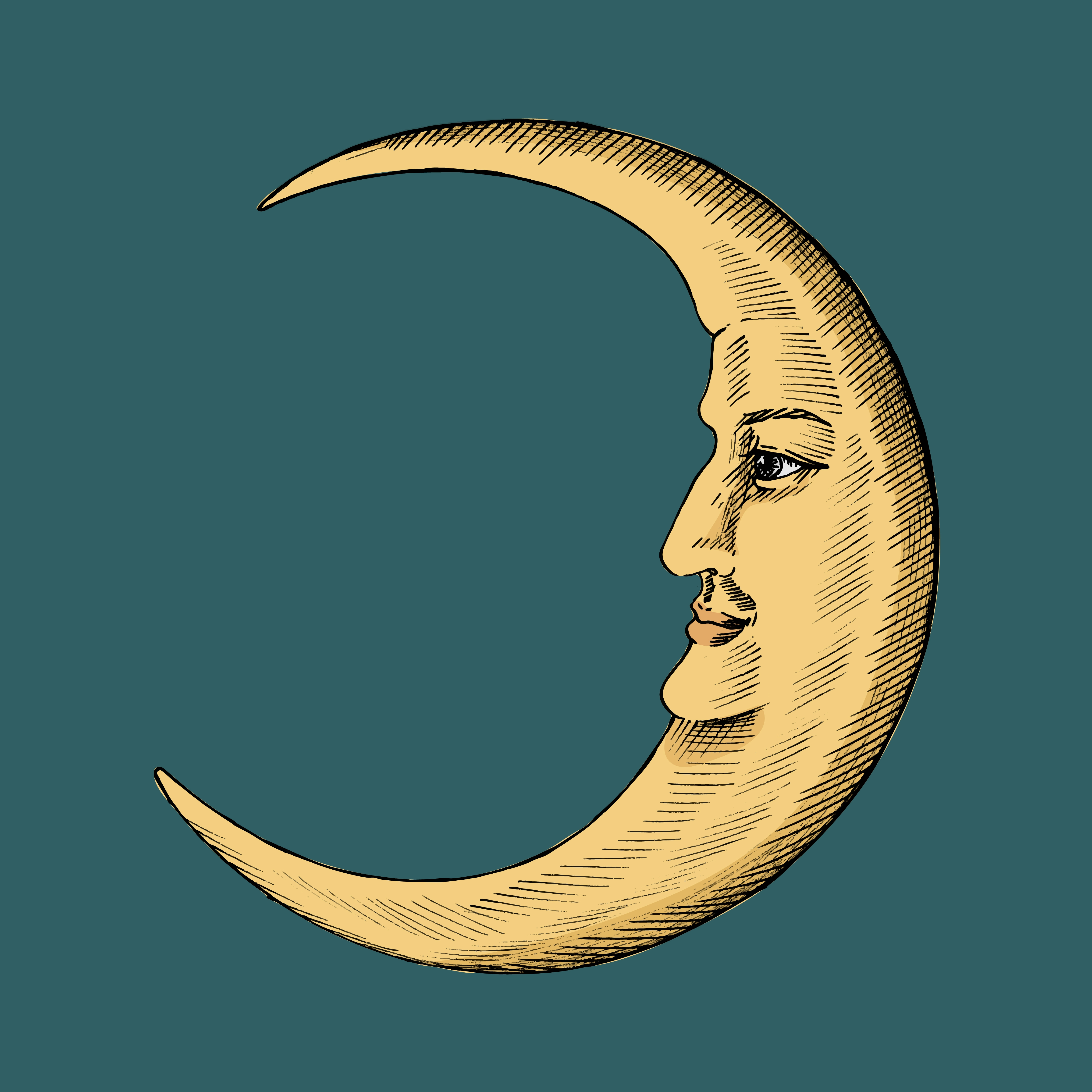Crescent Moon Drawing Picture
