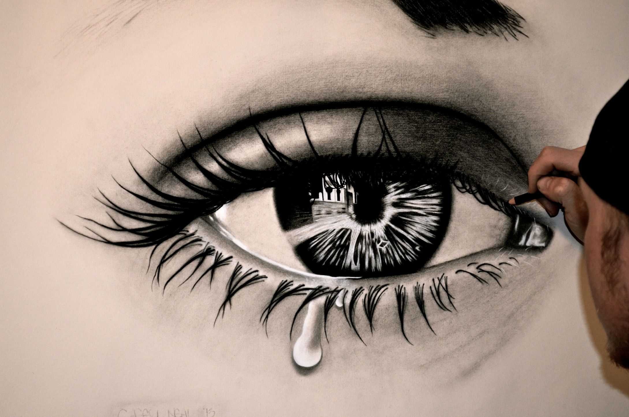 Crying Eye Art Drawing
