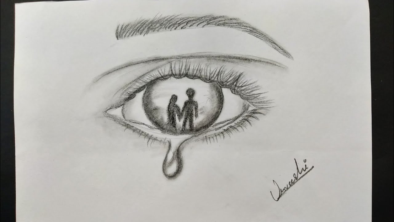 Crying Eye Drawing Photos - Drawing Skill