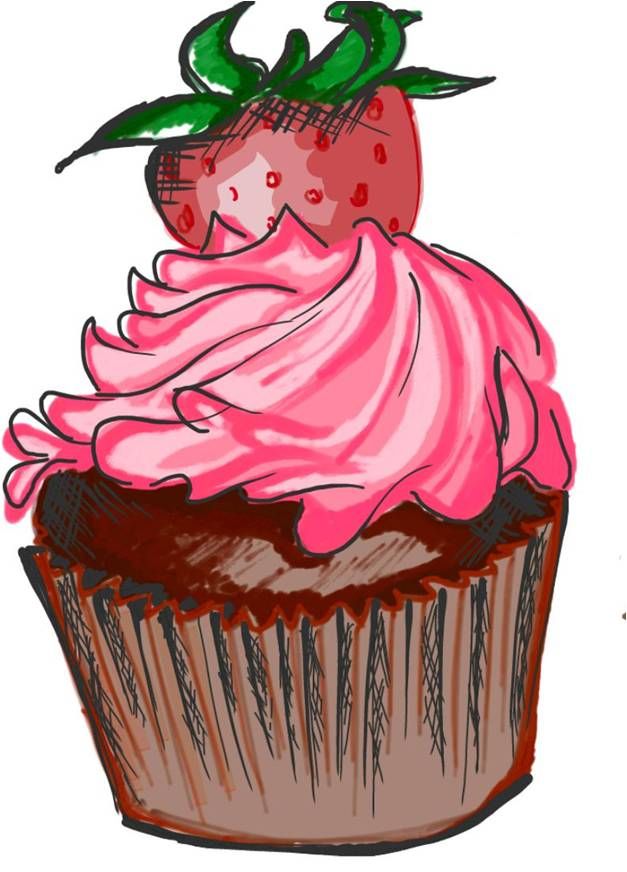 Cup Cake Drawing Art