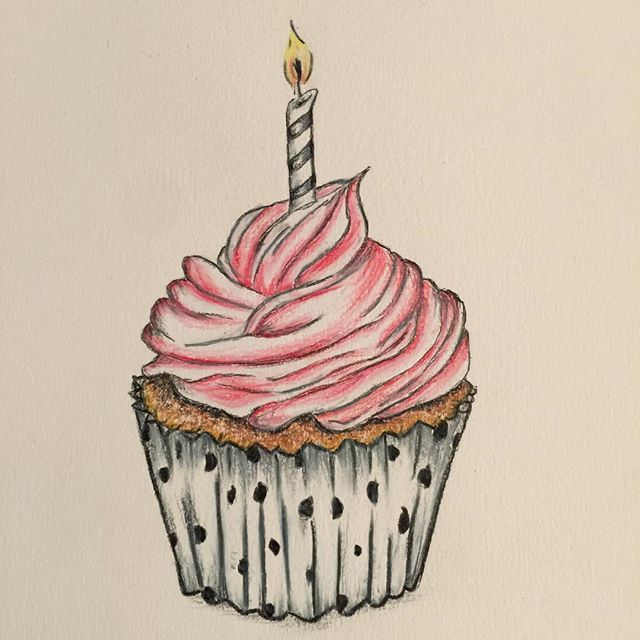 Cup Cake Drawing High-Quality